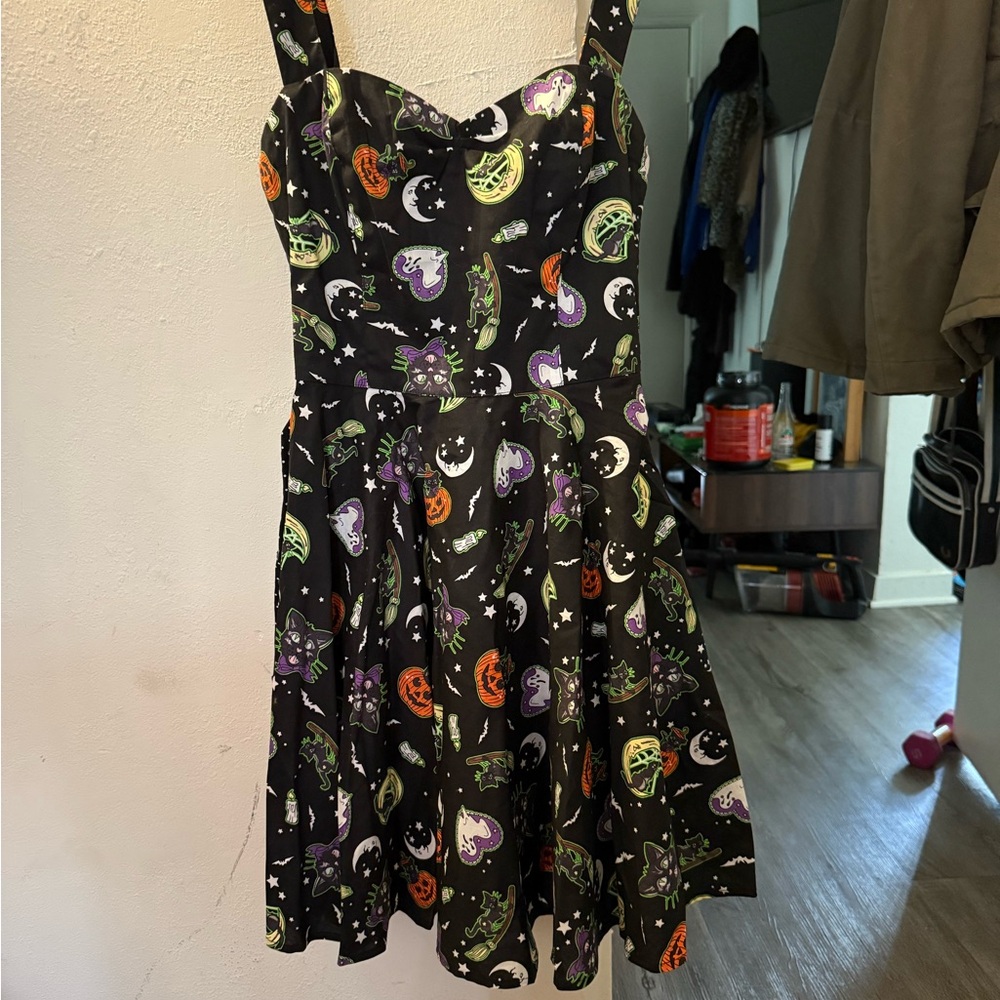Hell Bunny Black Dress with Halloween Prints